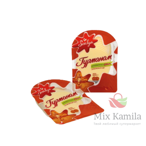 Processed cheese preparation "Gurman" in slices of 45% fat i. dry