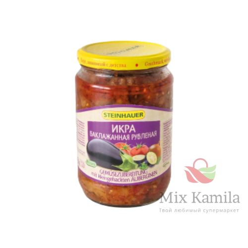 Vegetable preparation with finely chopped aubergines