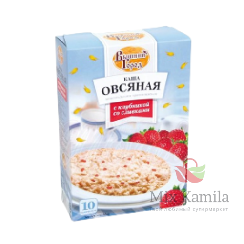 Oat flakes with strawberry pieces