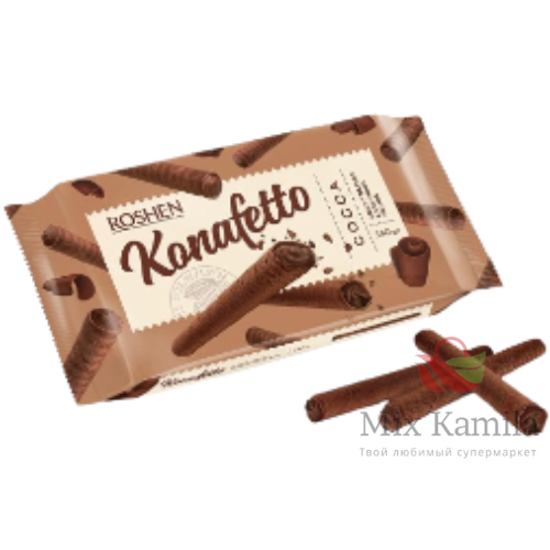 Konafetto cocoa wafer rolls with a cocoa cream filling (59%)