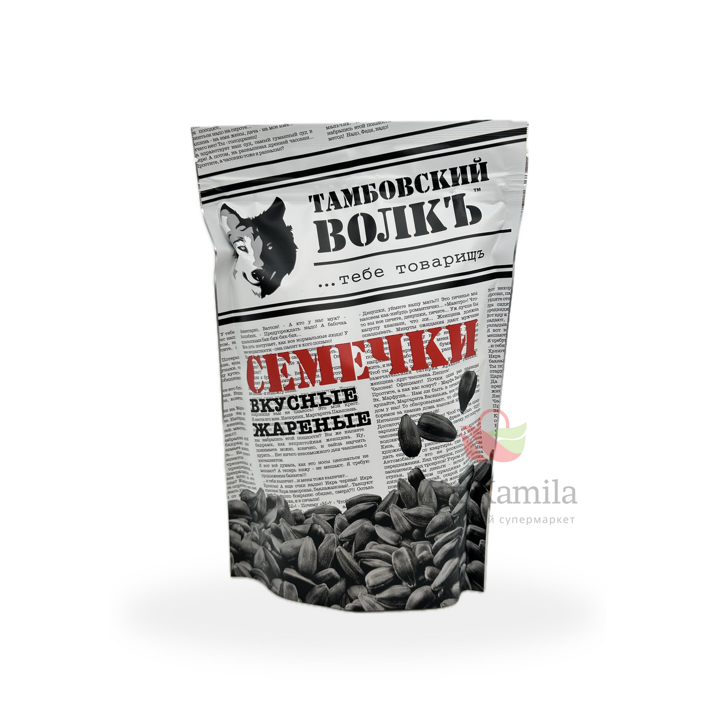 Roasted black sunflower seeds, roasted "Tambovskij volk" 230 gram