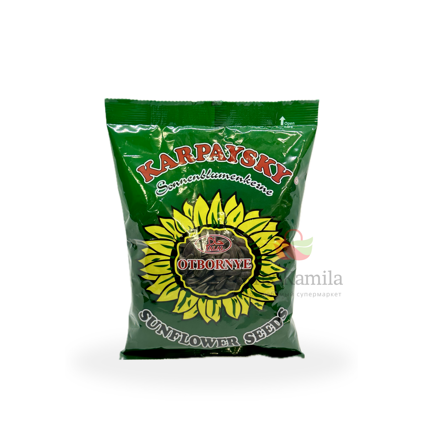 Roasted black sunflower seeds with shell "Karpaysky" 380 gram