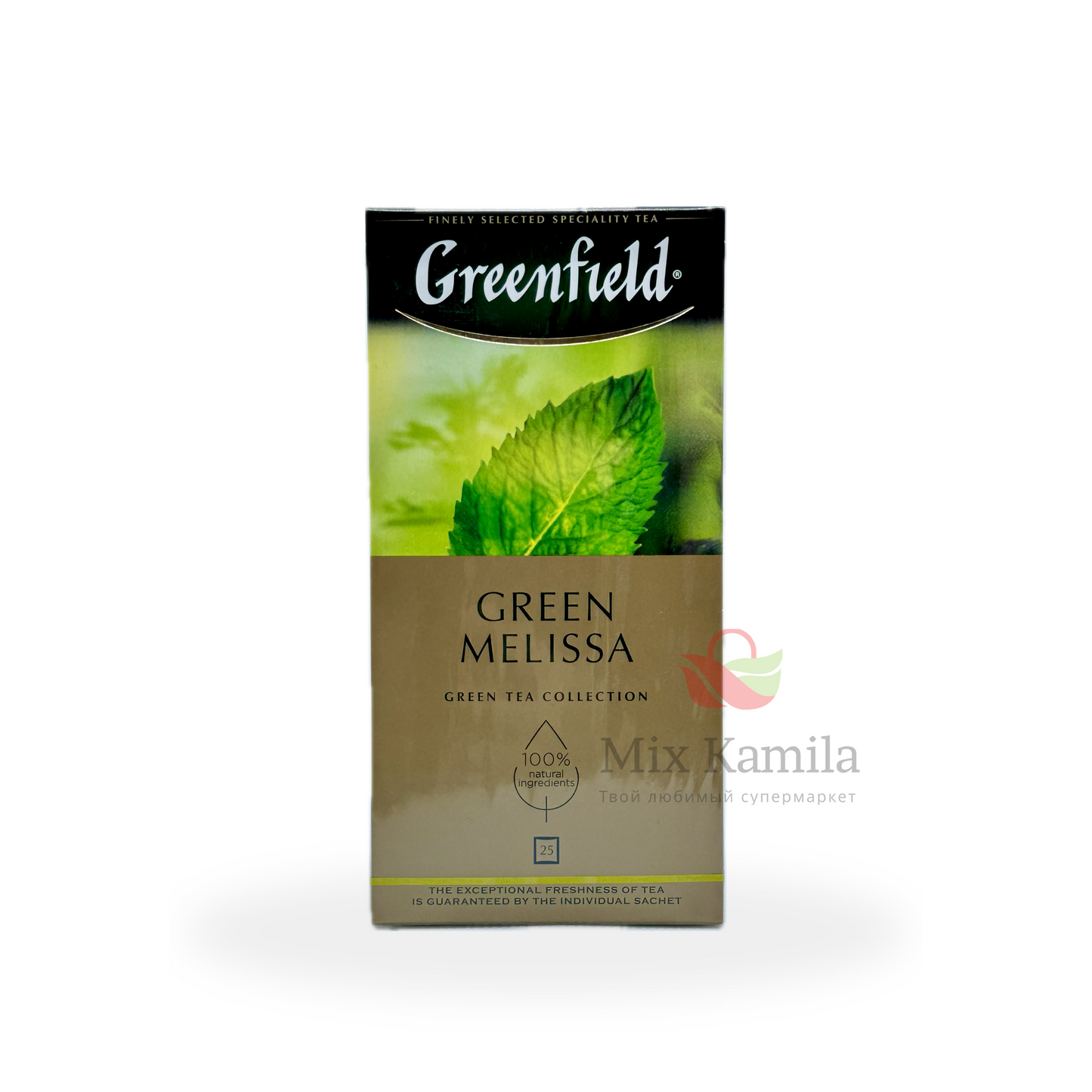 Green tea with lemon balm and mint "Greenfield Green Melissa", flavoured – lemon 25 packs